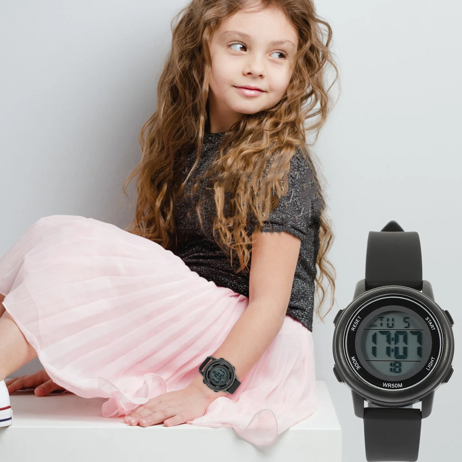 Digital Watch Electronic Watch for Birthday Gift Backlight Easy to Adjust Wristwatch Digital Wristwatch