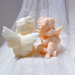 Ładna dziewczyna anioł foremka na świece amorek Cherub prezent świeca silikonowe formy Cherub Baby Shower Home Decor