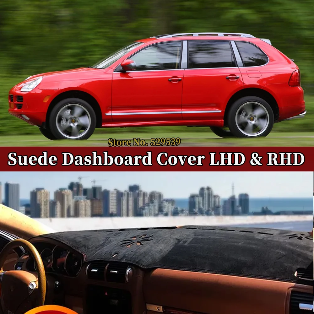 Car Suede Dashmat Automobile Dashboard Cover Dash Mat Anti-UV Akcesoria do Porsche Cayenne GTS 955 2003 - 2010 2009 2008 2007