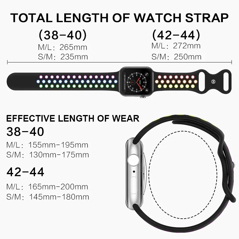 Strap For Apple Watch Band 49mm 44mm 45mm 42mm 41mm 38mm 40mm correa Silicone sports bracelet iwatch 8 SE 7 6 5 Ultra 49mm