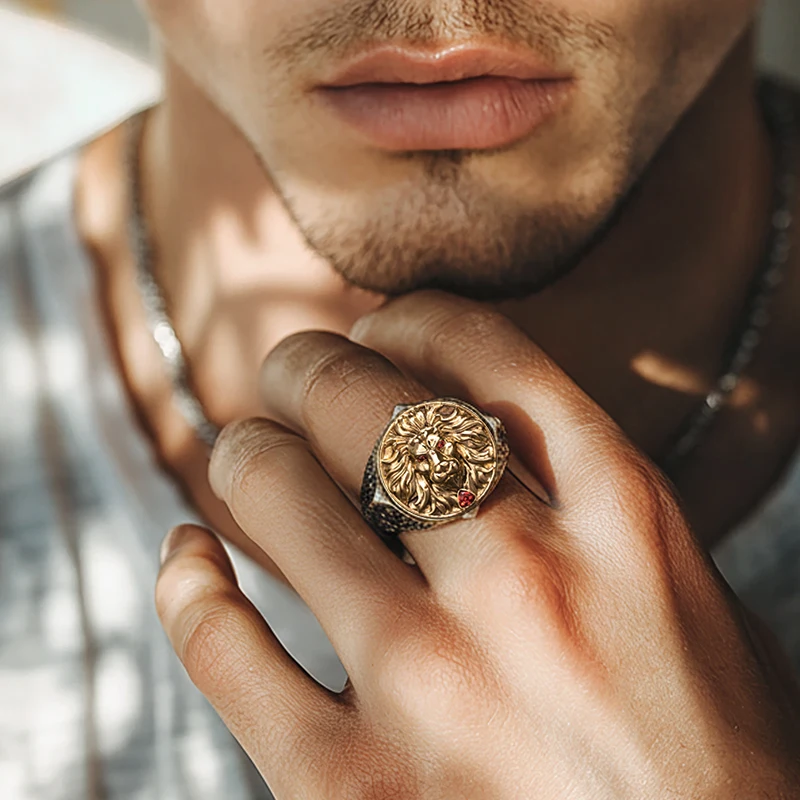 

Lion Roar of Glory Silver Ring 925 Ring for men frost howl Fashion Jewelry