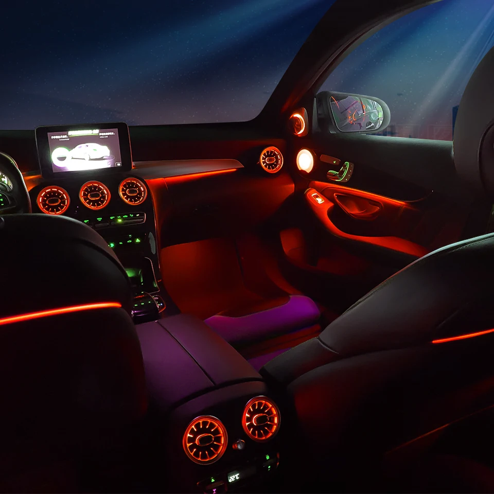 ベンツ C-Class/GLC(W205/W253) アンビエントライト 送風口 メルセデスベンツC/GLCクラスクーペのアンビエントライト3/12/64色