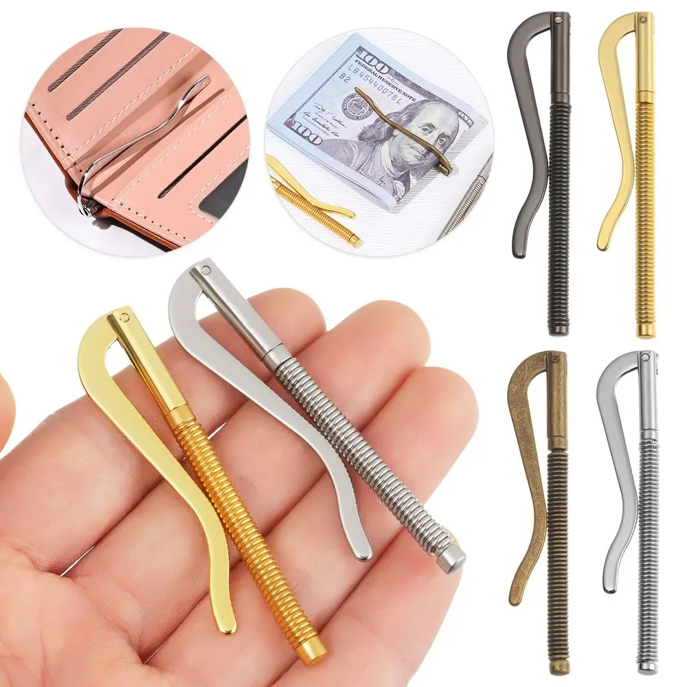 

High Quality Durable Simple Metal Money Clip Bifold Bar Wallet Spring Clamp Cash Holder Replace Parts Spring Clamp Bag Accessory