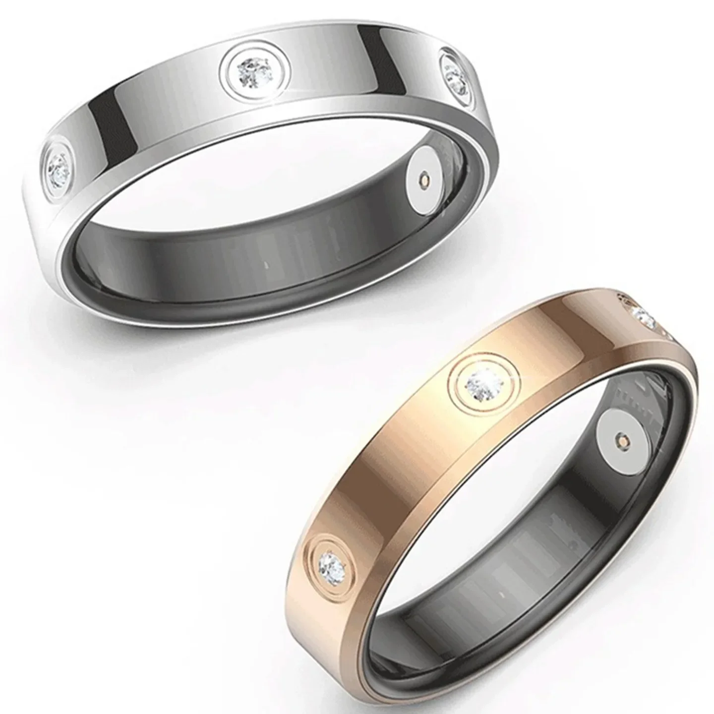 Waterproof Smart Ring Heart Rate Blood Oxygen Sleep Health Monitoring Motion Tracker Diamond Encrusted Jewelry Sports Wristband view 5