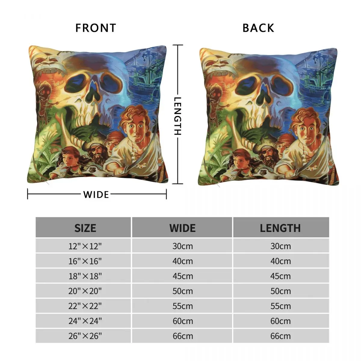 The Secret Of Monkey Island Square Pillowcase Polyester Linen Velvet Pattern Zip Decorative Home Cushion Cover