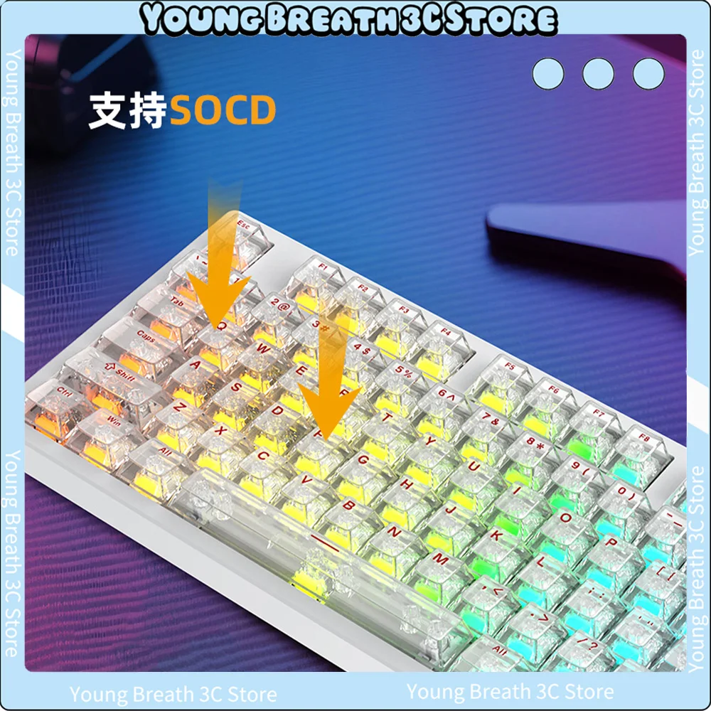 Irok FE87V2 Mechanical Keyboard Tri Mode Wireless Magnetic Axis fps Gaming Keyboard Dual 8K 0.125MS IMC SOCD Transparent Keycaps