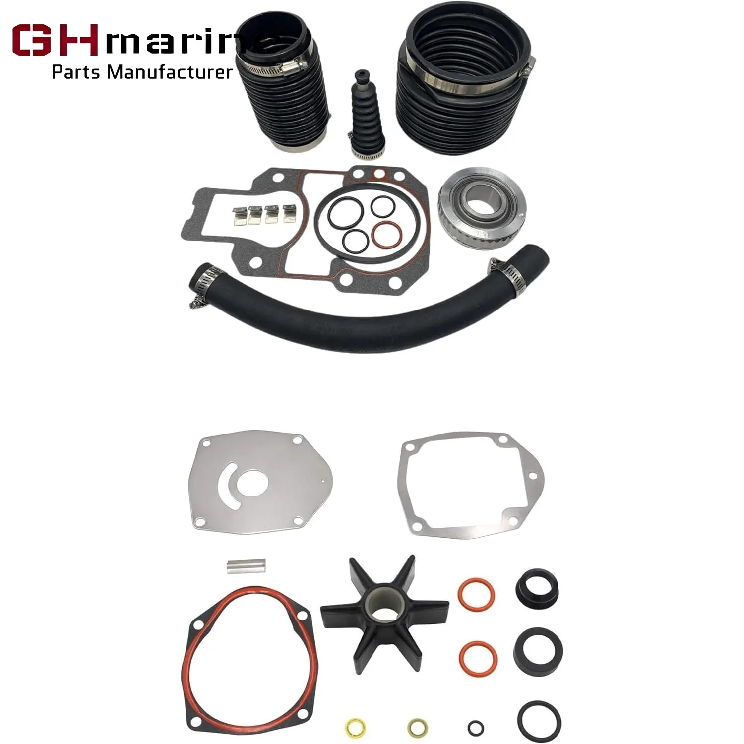 

803099T1 Bellows Kit and 8M0100526 Water Pump Impeller Kit Replace MerCruiser Alpha 1 Gen 2 Sterndrives