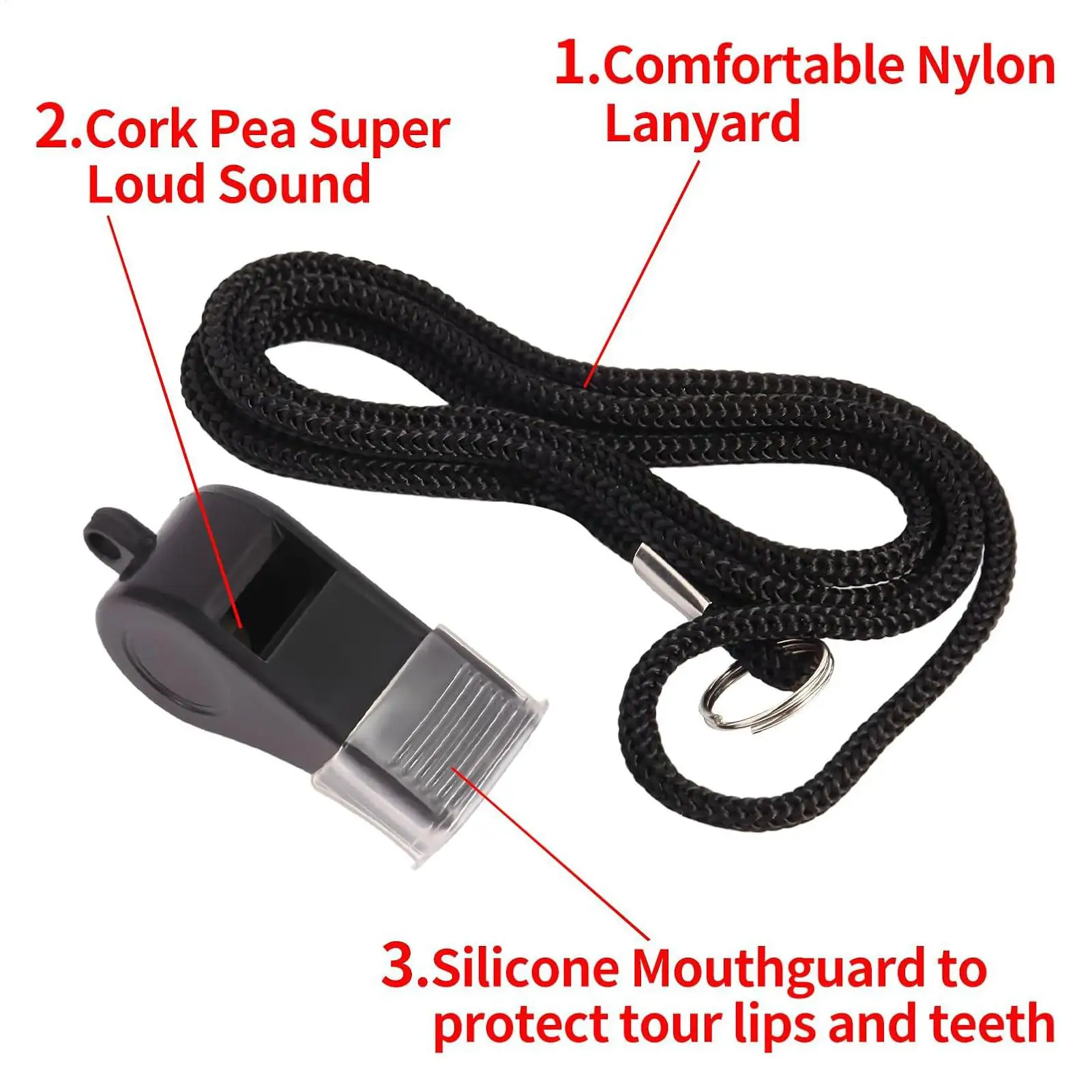 2 قطعة صافرة رياضية احترافية مع الحبل بصوت عال واضح الحكم صافرة لكرة القدم كرة السلة مدربي كرة القدم معدات التدريب #6