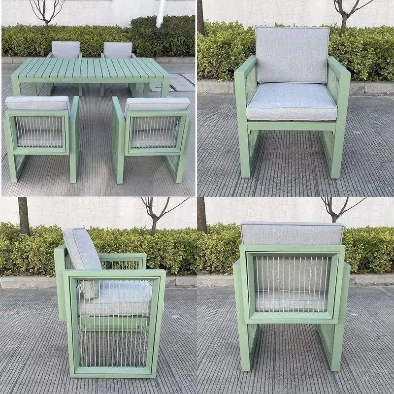 Outdoor Dining Table Set with 4 Chairs for Garden Courtyard Living Room Hotel Entrance Patio Furniture