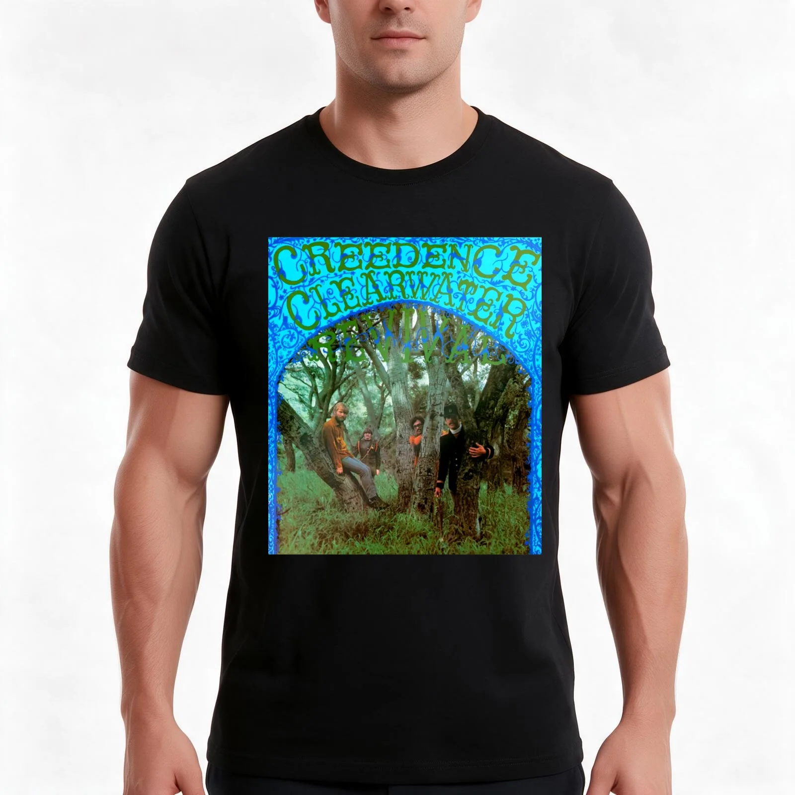 CREEDENCE Clearwater Revival T-Shirt Summer Casual Cotton Tee Oversized Streetwear Tops Vintage Graphic Print 100% Cotton
