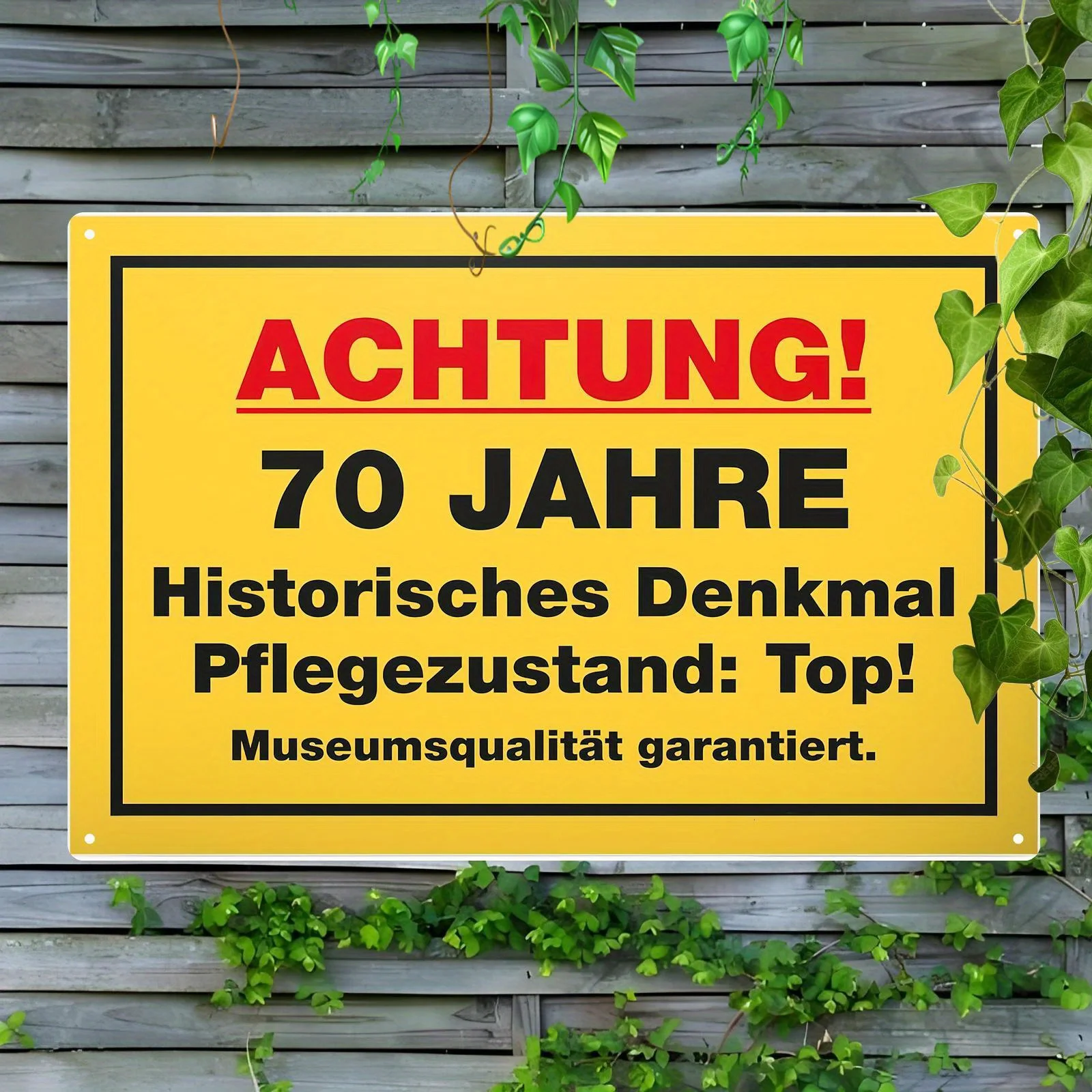 2D Flat Aluminum German 70 Years Historical Monument Wall Sign 20*30cm 70th Birthday Men Gift Home Club Bar Outdoor Decor *