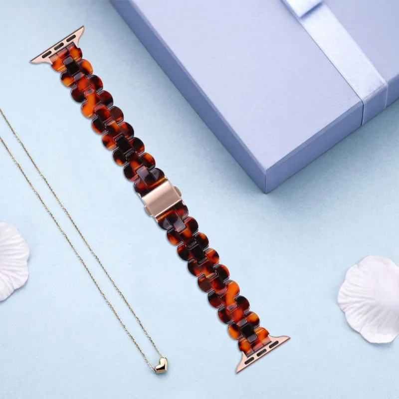 Pulseira de resina fina para Apple Watch, pulseira para Apple Watch 6, 5, 4, faixa 42mm, 38mm, cinto de pulso para iWatch Series 5, 4, 3, 2, 44mm, 40 milímetros, Mulher