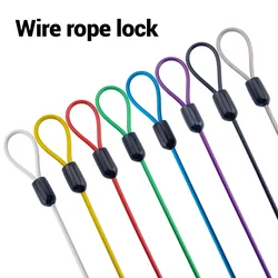 Corde de sécurité en acier inoxydable, câble revêtu de couleur PVC, ULde sécurité à anneau, lanière en fibre de verre, serrure à bagages de vélo, 2mm