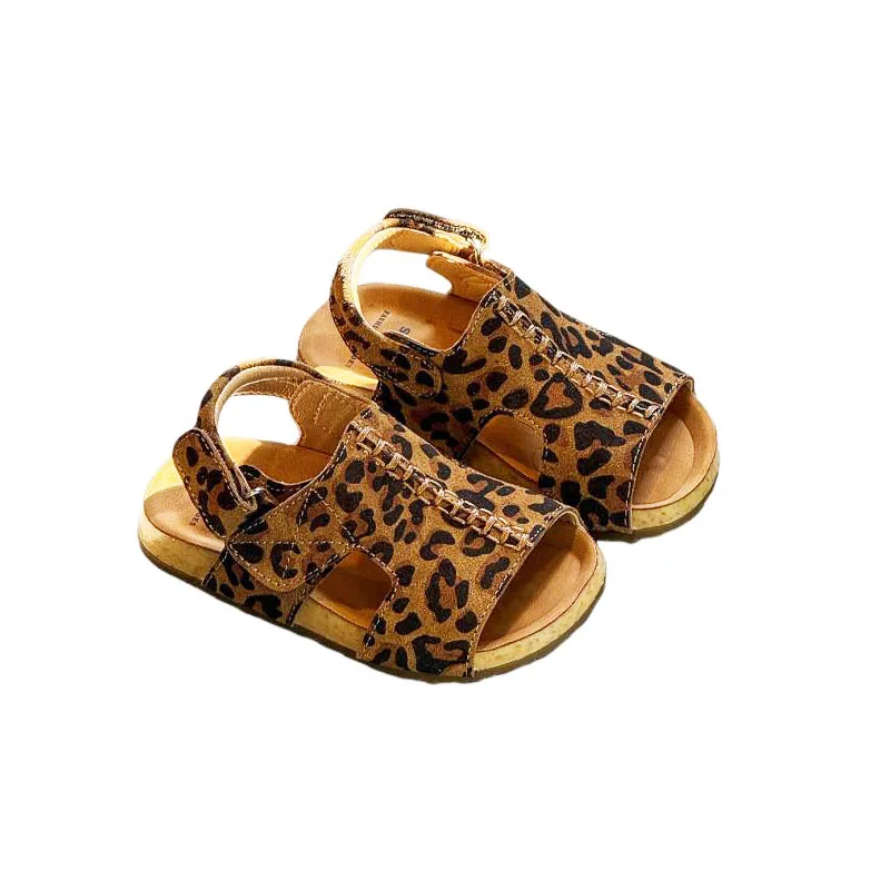 2026 Summer Sandals Boys Trendy Model Age 1-5 Years Leopard print boys and girls soft soled sandals Non slip beach shoes
