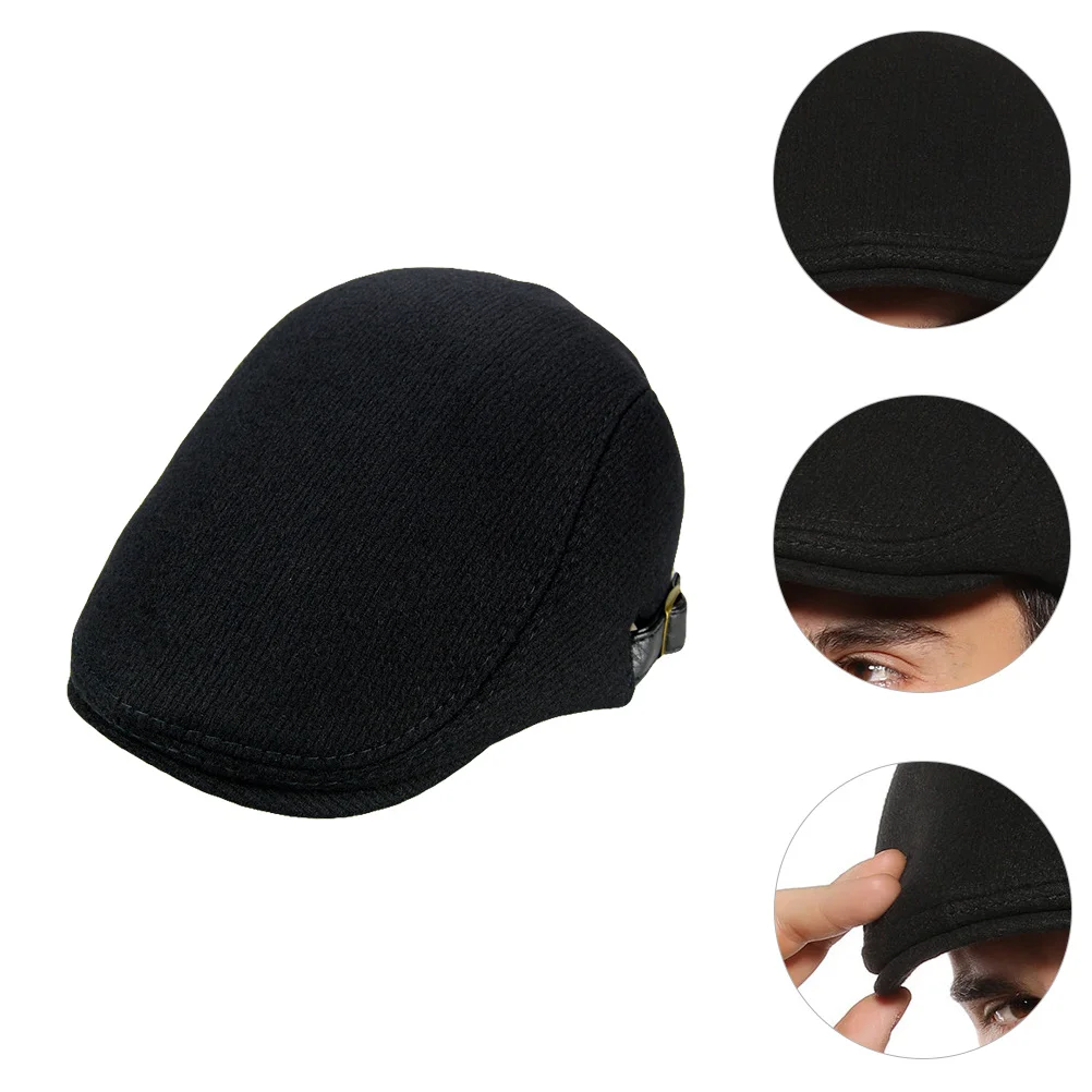

1pc Men Woolen Beret Newsboy Peaked Cap British Style Lightweight Warm Hat For Autumn Winter Vintage Sunscreen Beanie Casual