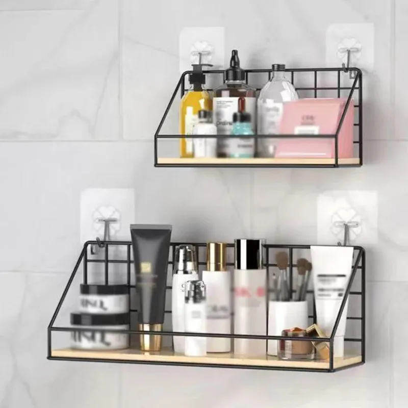 1pc Creative Wall Mounted Shelves, Bedroom Iron Wall Hanging Storage Shelves, Storage Baskets, Hanging Shelves, Home Furnishings image 2