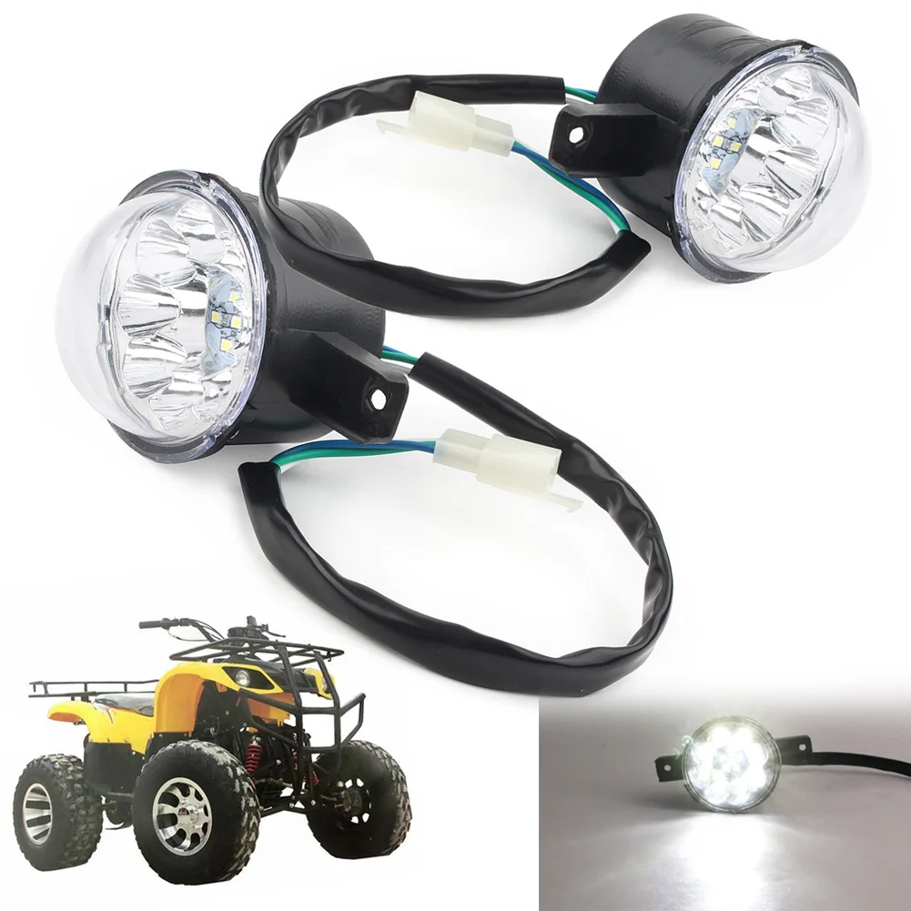 2X LED 3 wire Headlight Head Light Fit for ATV Quad 110 125CC TaoTao ATA110D ATA110D1 ATA125D ATA135D ATA125 HW