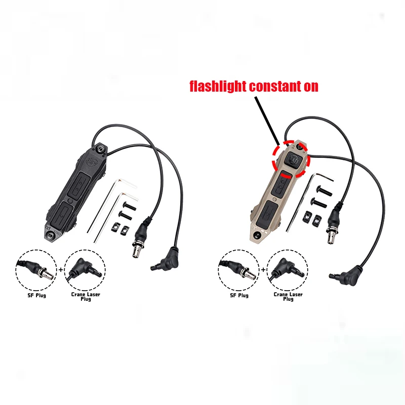 Tactical Flashlight Dual Function Remote Pressure Switch For SF M300 M600 DBAL A2 PEQ15 NGAL SF/2.5/3.5/crane Laser Plug