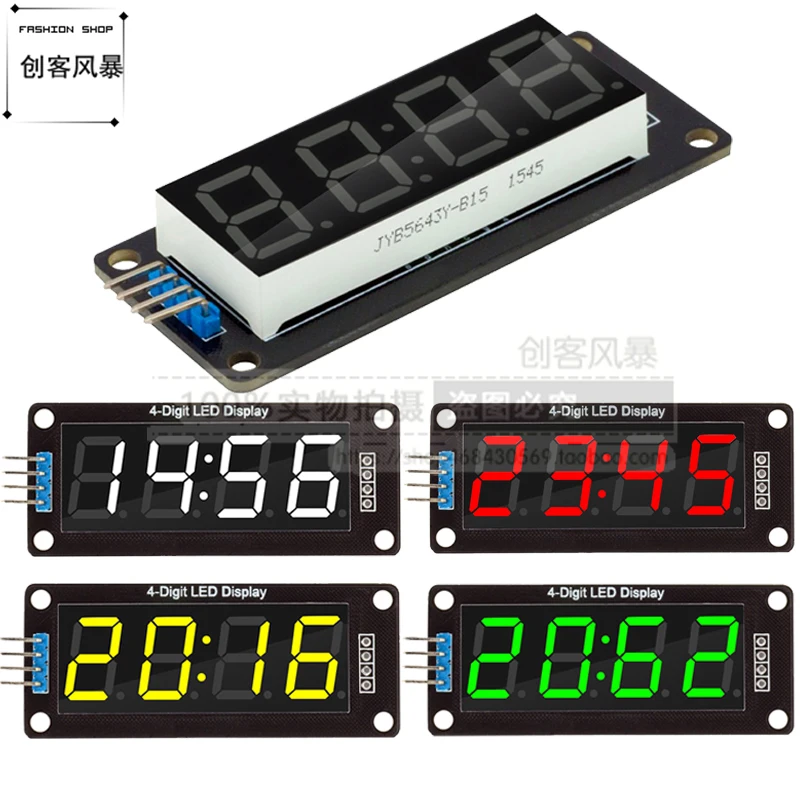 TM1637 0.56inch Four-bit Seven-segment Digital Tube Clock Module with Hour