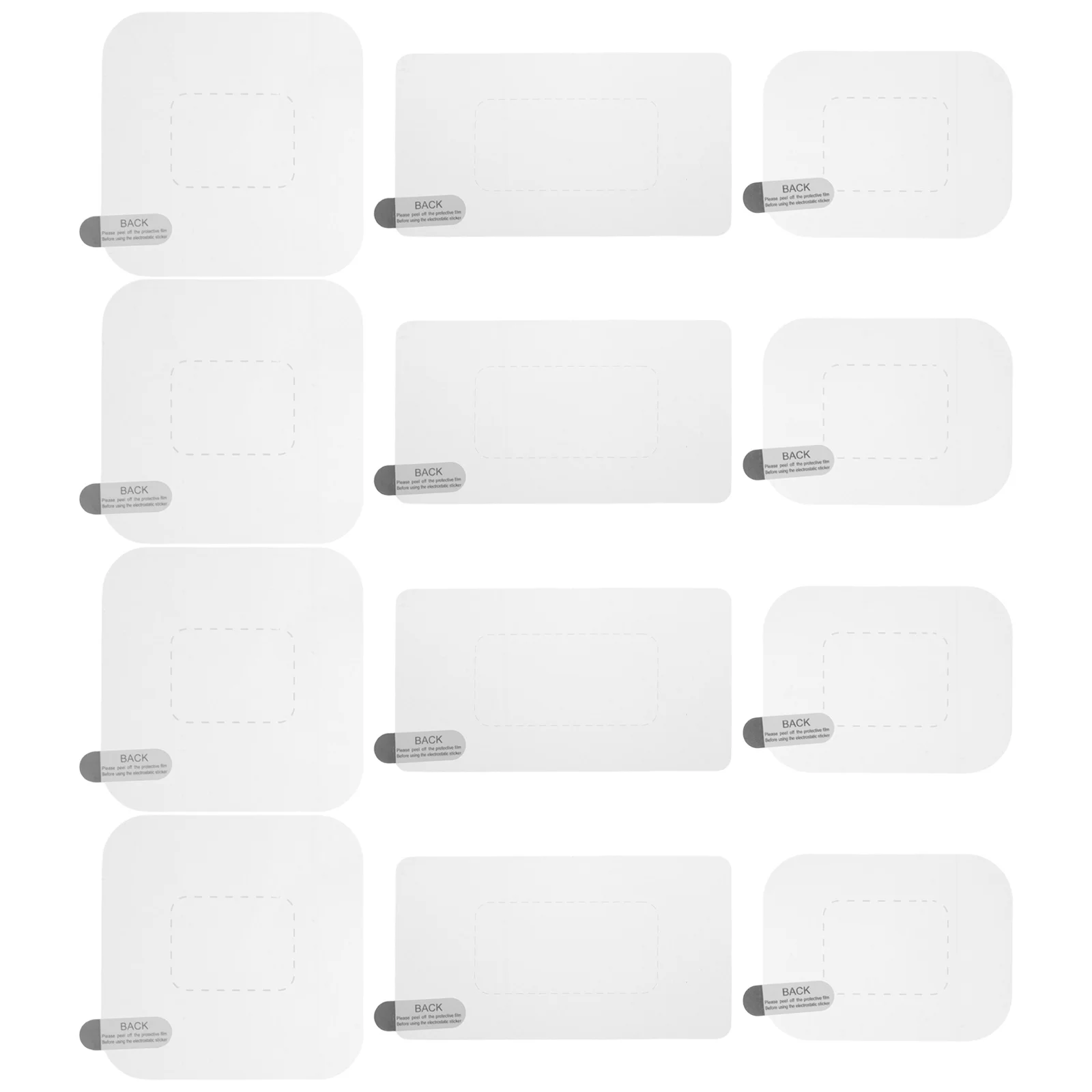 

12pcs Windshield Static Films For Dash Cam Mounting High Transparency Scratch Resistant Easy Install Removable Window Film