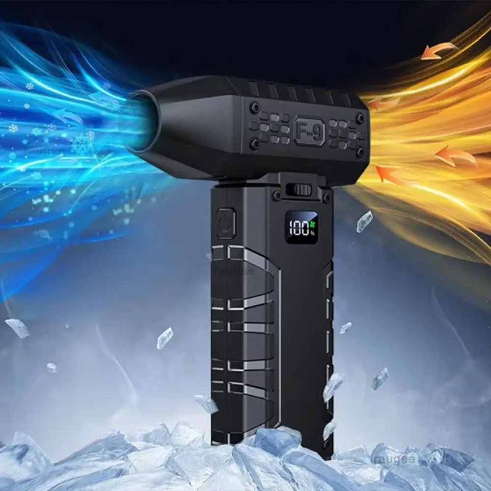 80000 دورة في الدقيقة يده العنيفة توربو مروحة LED عرض الإضاءة مصباح منفاخ هواء كهربائي صغير 100 سرعة قابل للتعديل قابلة للشحن