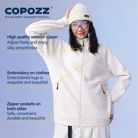 COPOZZ Зимняя флисовая куртка для взрослых