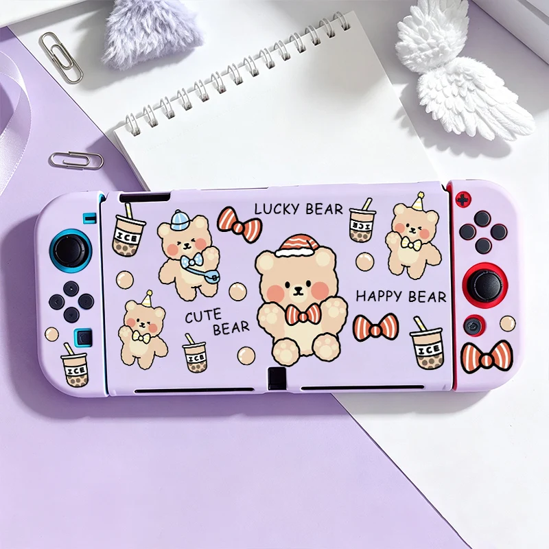 Kawaii Printed Soft Protector Sweat Slip-Resistant Controller Case for Nintendo Switch OLED Dockable Cover Detachable Joy-Con