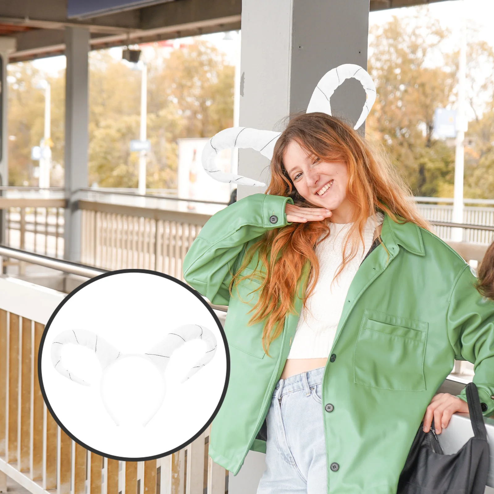 

Simulation Antelope Horn Hair Hoops White Comfortable Lightweight Easter Christmas Party Supplies Headband for Performance