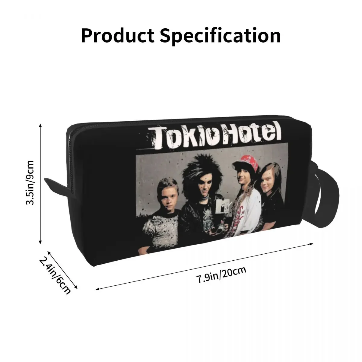Tokio Hotel Group Music Makeup Bags Bill Kaulitz Men Cosmetic Bag Fashion Travel Makeup Organizer Case