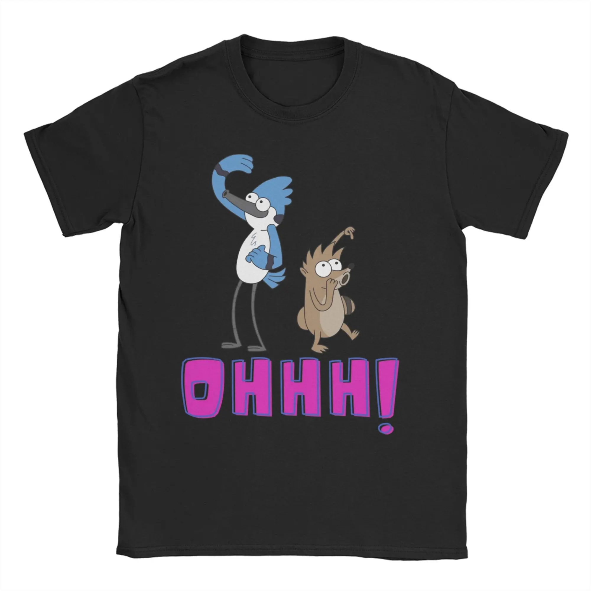 تي شيرت Mordecai and Rigby مضحك كارتون ميرش للجنسين تي شيرت من القطن الخالص تي شيرت أنيق يعرض بلايز تي شيرت