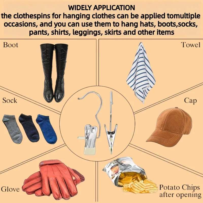 1/2 Stück 20-Clip ​ ​ Wäscheständer ​ ​ Winddicht zum Aufhängen ​ ​ Sockenhalter für Kleiderschrank und Hosen ​ ​ Multifunktionaler Organizer für Unterwäsche – Detail 10