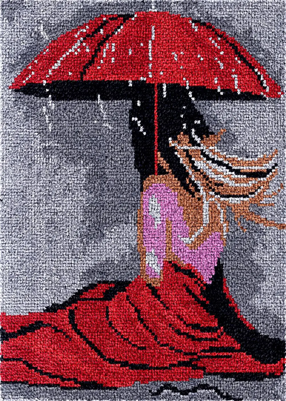 

Girl latch hook kits clearance With Printed Pattern Diy Carpet Canvas Embroidery Crochet Strings Rugs Hobby Tapestry Arts set