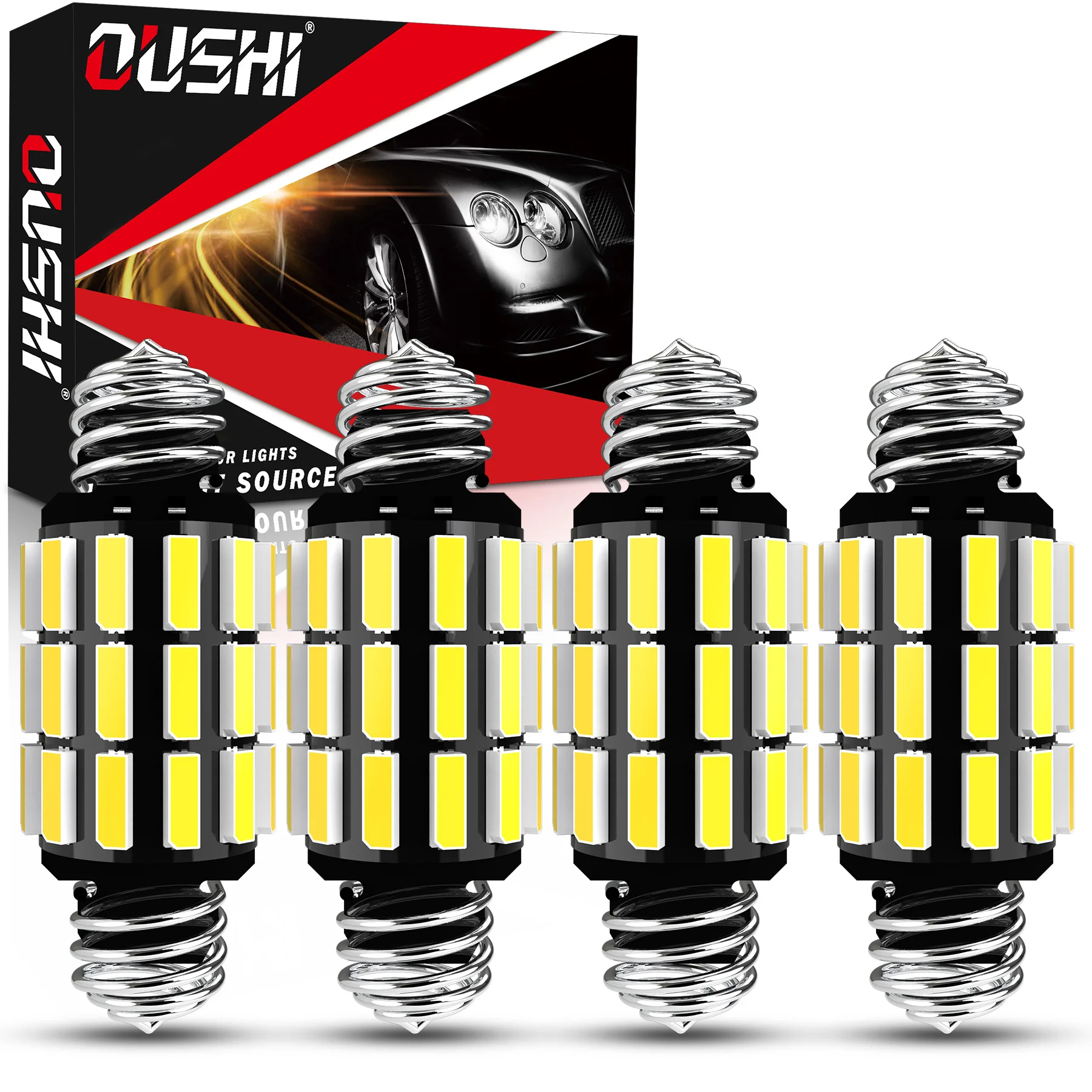 OUSHI 4pcs Festoon Car Led 31mm 36mm Luggage Compartment Light Reading Light 3014 Chips DC 12V For Volkswagen Golf Passat