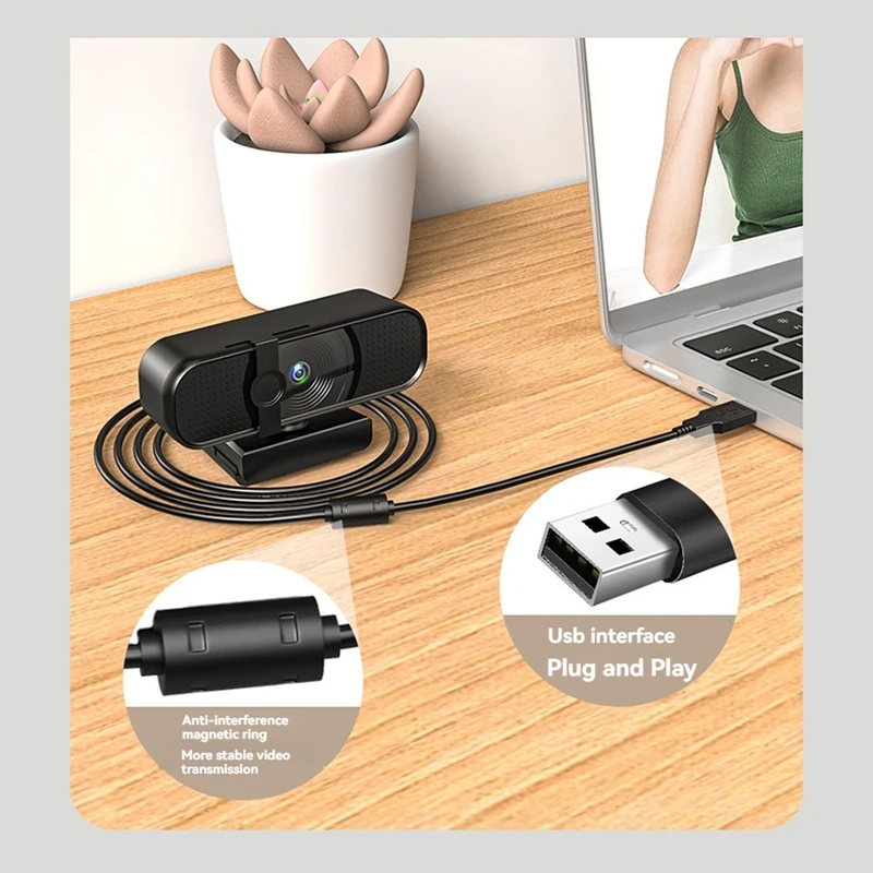 Веб-камера 2K HD с USB-разъемом, сетевая прямая трансляция, видеоконференция высокого разрешения, прямая камера, веб-камера с широким углом обзора 120 градусов