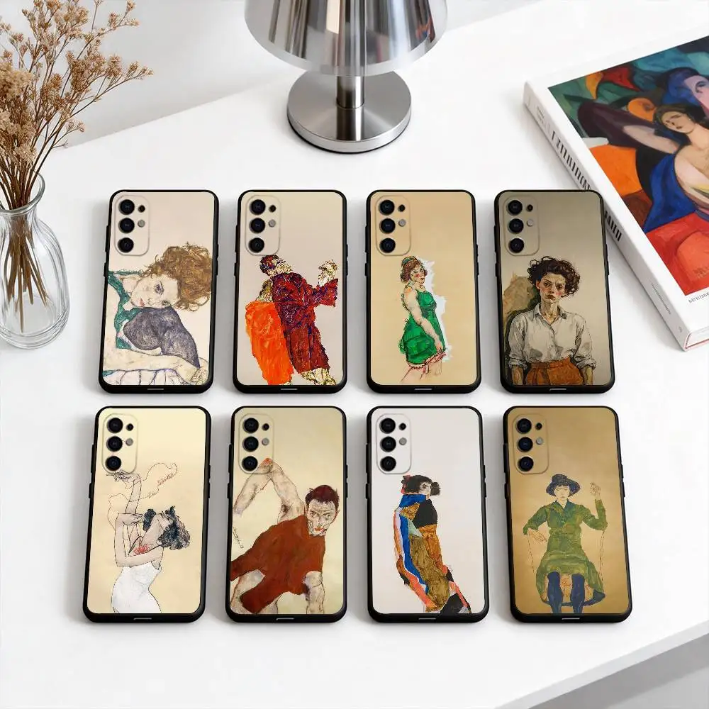 

E-Egon S-Schiele ES Art Phone Case For Samsung S25,S24,S21,S22,S23,S30,Ultra,S20,Plus,Fe,Lite,Note,10,Black Cover