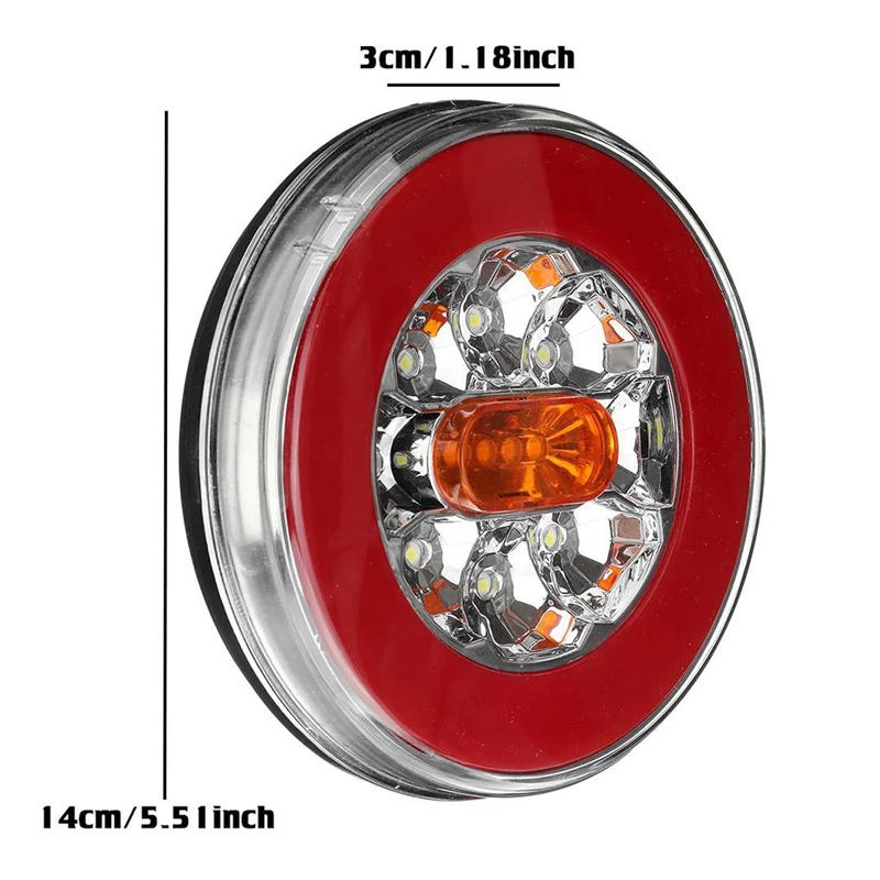 4PCS Truck LED Tail Light 12-24V 4-In-1 Trailer Dynamic Tail Light LED Brake Signal Light For Car Trailer Truck RV Bus