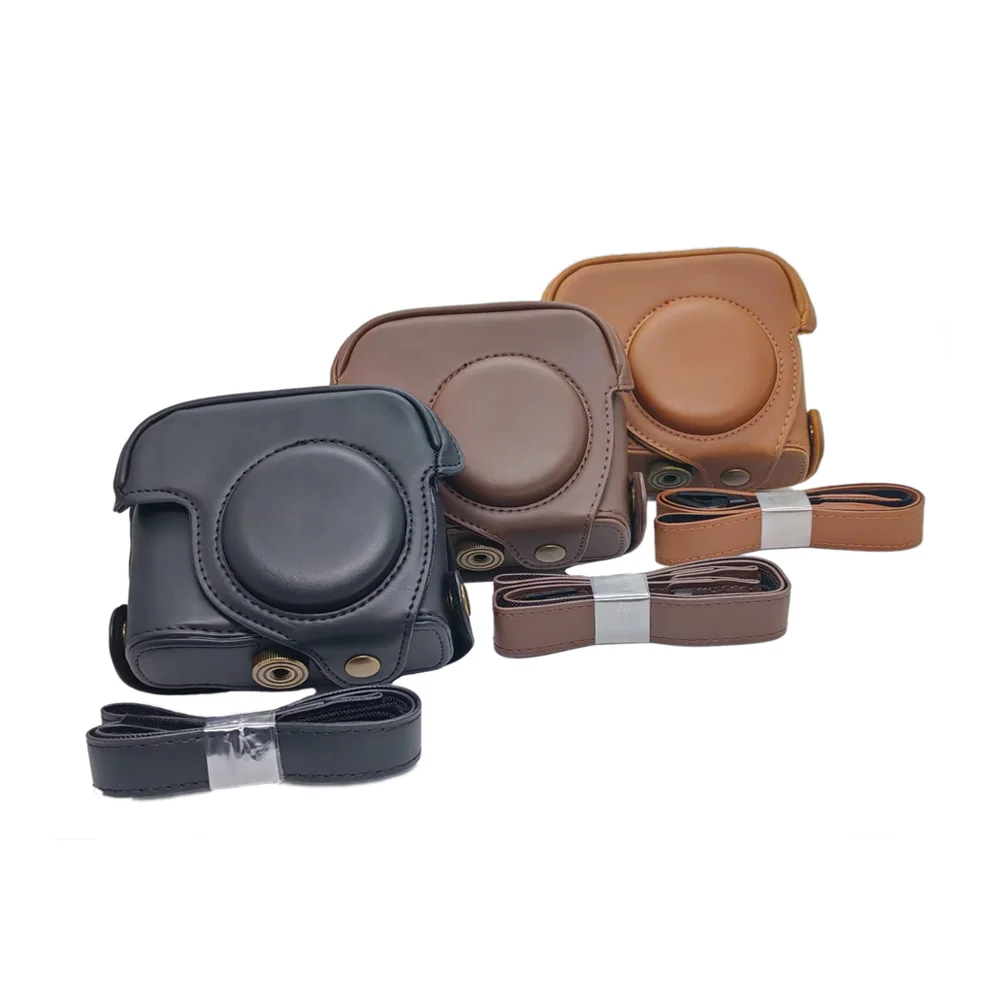 Good PU Leather Camera Bag Case For Canon Powershot G15 G16 Full Body Cover With Strap