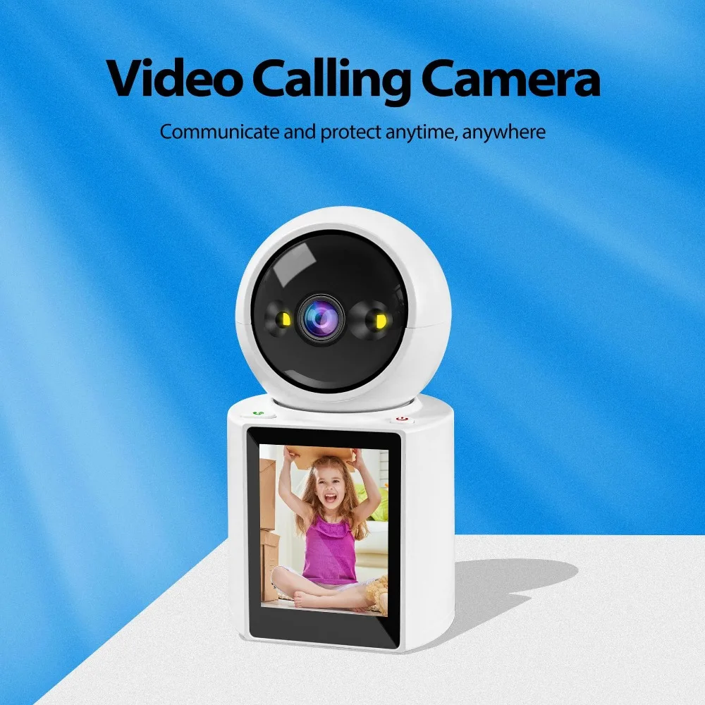 Dual Screen Camera: One Click Call, 4K 6MP WiFi Camera with AI Human Detection, Color Night Vision CCTV Video Surveillance