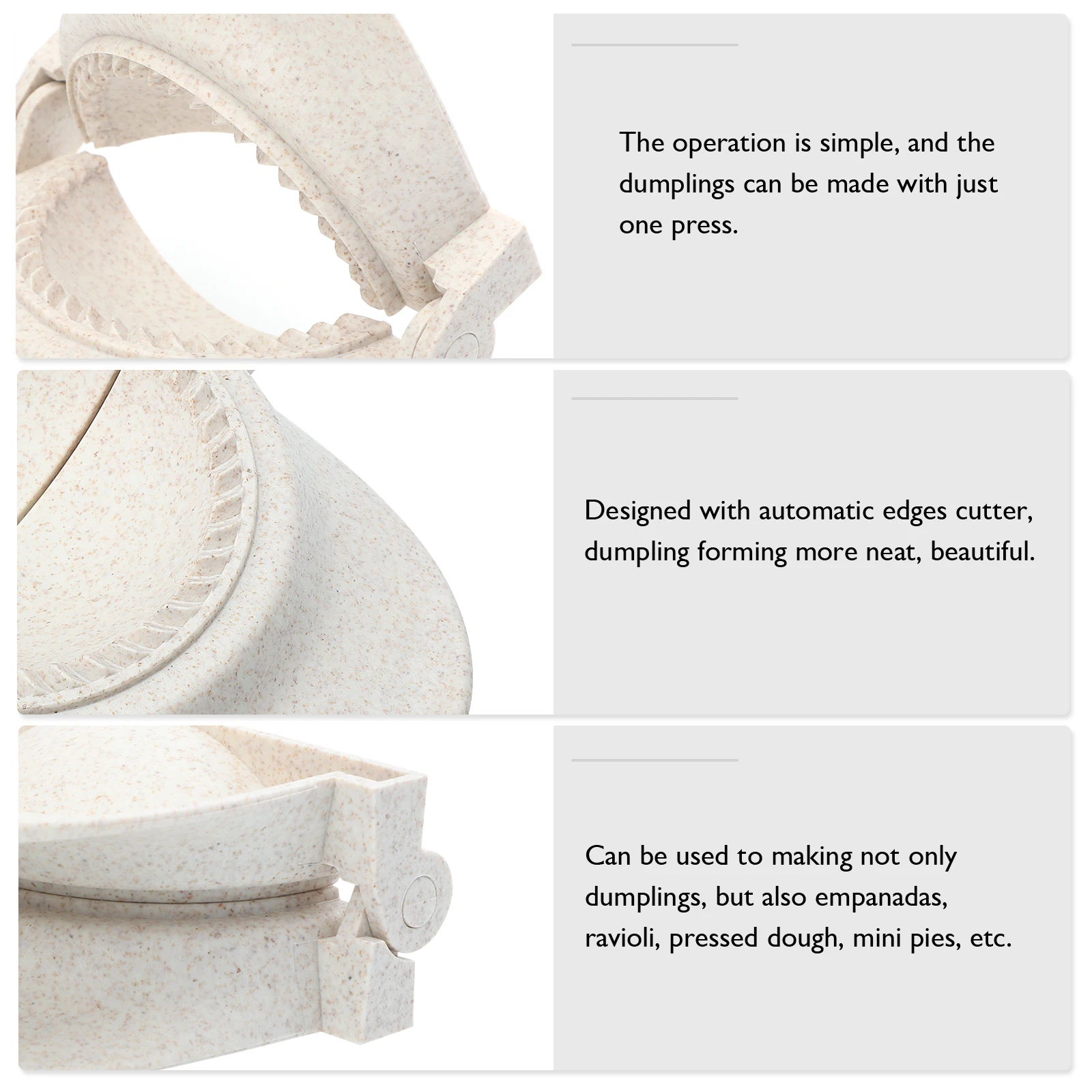 

Dumpling Maker Ravioli Mold Pastry Dumpling Skin Mold Wrapper Press Beige Easy Clean Kitchen Baking Supplies
