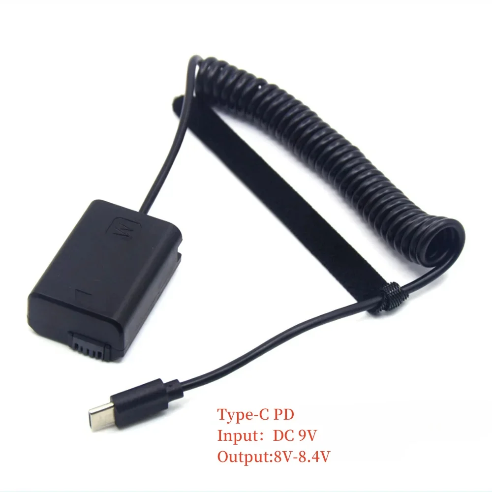 NP-FW50 Dummy Battery AC-PW20 Adapter Cable to PD USB Type C Power Bank For Sony ZV-E10 A7M2 A7S2 A7RII A6000 A6300 A6400 A6500