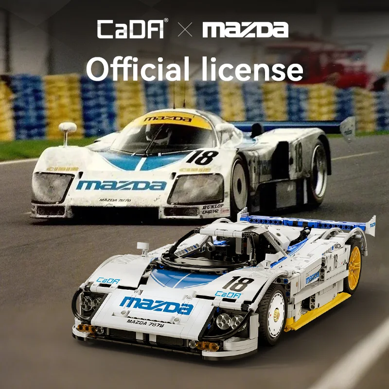 CaDA 1:10 Mazda 787B Technical Racing Car C42 Sports Car Model Building Blocks City Endurance Sports-Car Bricks Toys Kid Gifts ﻿