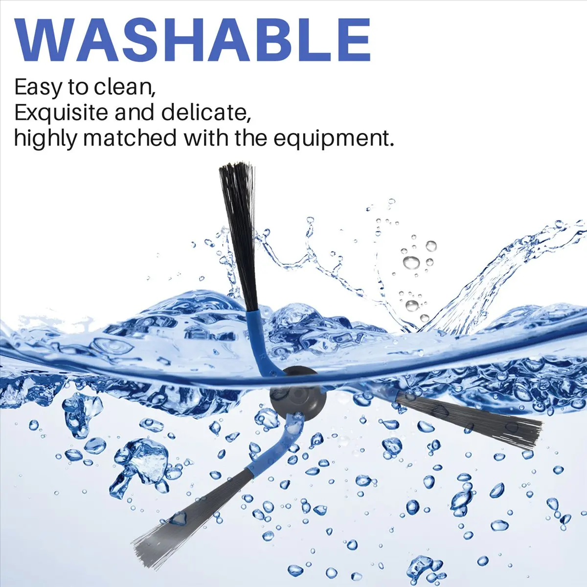 A58Z 4 Pieces 3 Arm Side Brush Suitable For Smart Sweeping Robot Vacuum Cleaner Replacement