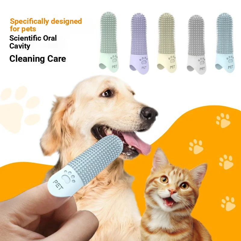 Silicone Finger Toothbrush for Dogs & Cats | 360° Oral Care & Fresh Breath
