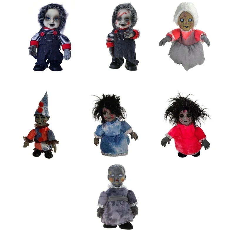 LED GhostDoll Halloween Party Prank Toy Voice Control Haunted House Decors