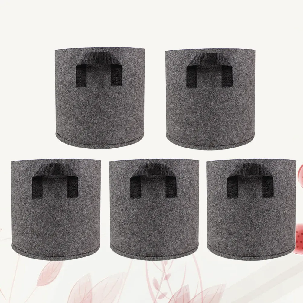 5Pcs Fabric Planting Bag Non-Woven Aeration Pot for Healthy Root Growth Nursery Grow Bag Gardening Container with Improved