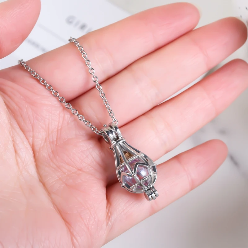 Hollow Keepsake Urn Necklace For Ashes Openwork Teardrop Urn Locket Necklace Keepsake Cremation Urn Memorial Pendant Necklace