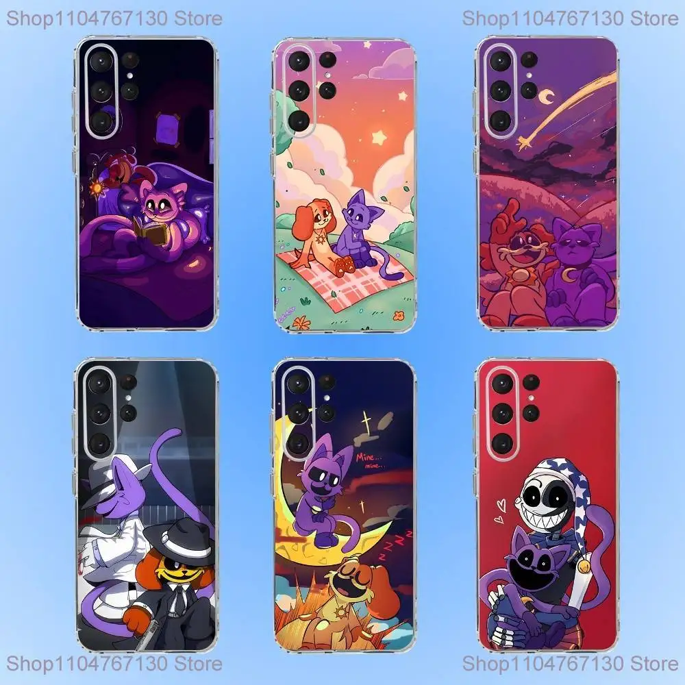 

C-Catnap and D-Dogday Phone Case For Samsung S24,30,21,22,23,20 FE,lite,PIus,Ultra,5G,Note,9,10 Transparent Cover