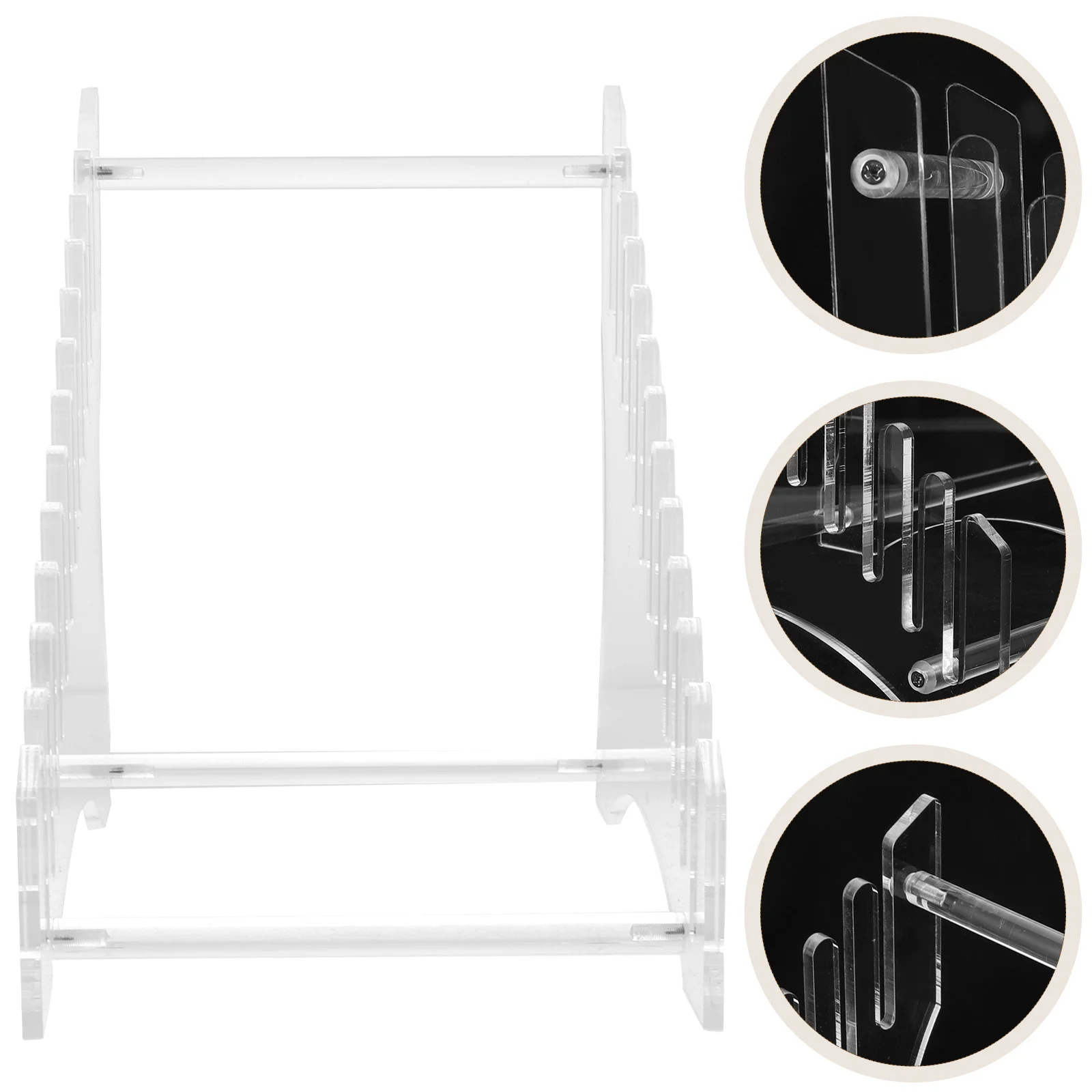 

Vinyl Record Display Rack Tiered Acrylic Transparent Desktop Organizer for Albums Cds Records Storage Stand Acrylic Display Rack