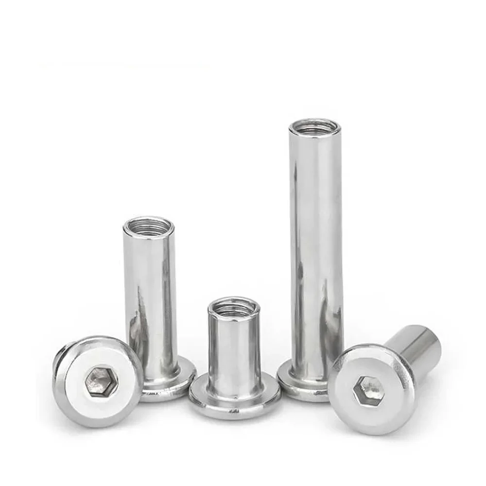M2 M3 M4 M5 M6 M8 M10 304 A2 Stainless Steel Large Flat Hex Hexagon Socket Head Rivet Connector Insert Joint Sleeve Cap Nut
