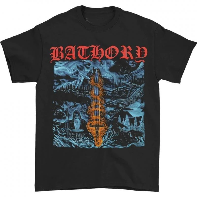 In The Mid-1980s, The Bathory Black Metal Band Offered American-style Retro Oversized Streetwear Short-sleeved T-shirts.